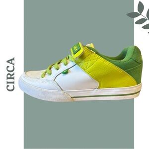 🛍️3/$40 Circa skater Shoe Runner Green Wide Lace Up Velcro Closure Size 8.5